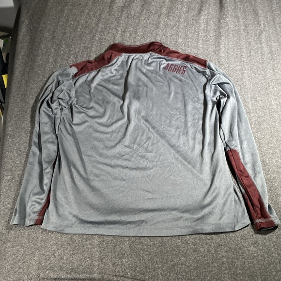 Texas A&M Aggies 1/4 Zip Mens XL Champion Long Sleeve Mascot Dog Logo Pullover - Picture 10 of 12